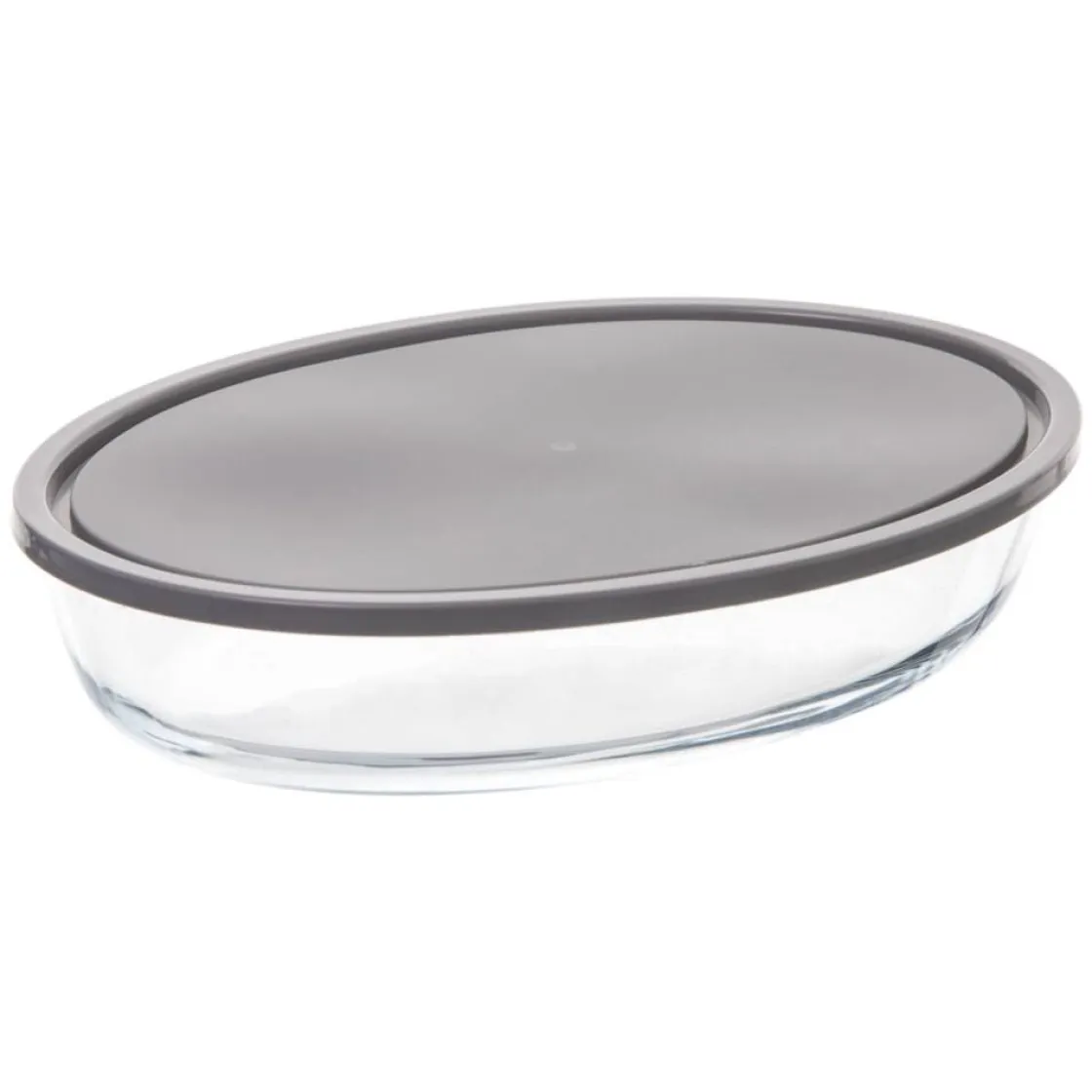 Bandejas Y Platos Para Horno>Fuente ovalada para horno de vidrio con tapa
