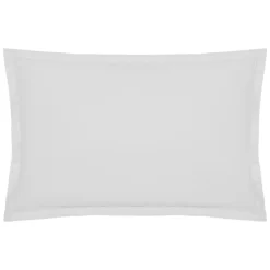 atmosphera Cojines Y Fundas Decorativas>Funda de almohada blanca de algodón percal 50x70cm