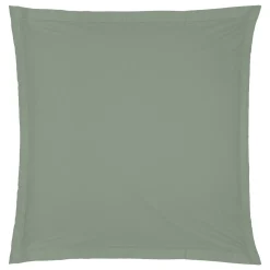 atmosphera Cojines Y Fundas Decorativas>Funda de almohada verde de algodón percal 63x63cm