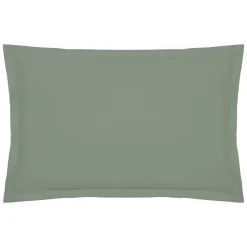 atmosphera Cojines Y Fundas Decorativas>Funda de almohada verde de algodón percal 50x70cm