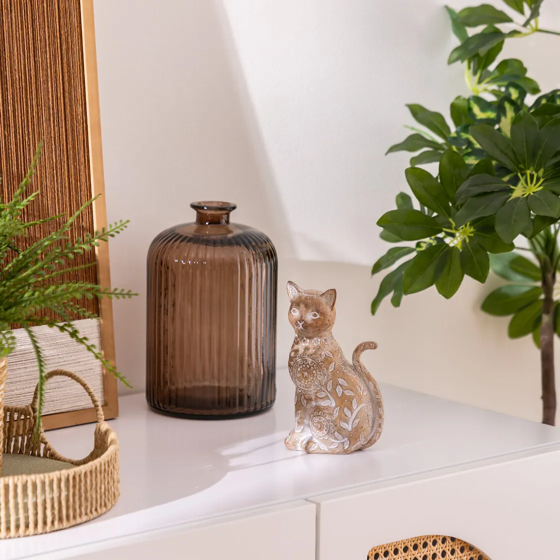 atmosphera Accesorios>Gato decorativo LINDO beige 18,5cm