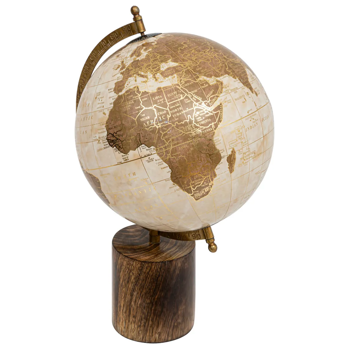 atmosphera Accesorios|Estilo Étnico>Globo terraqueo decorativo PAN de madera de mango