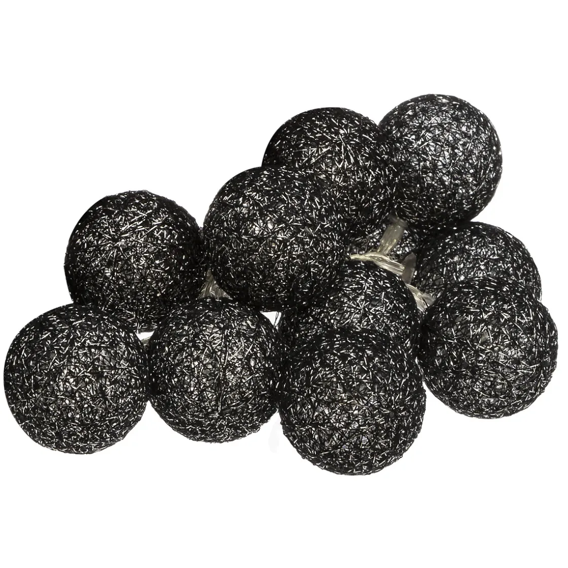 atmosphera Lámparas Y Alargadores>Guirnalda De 10 Bolas Led Negras 6Cm