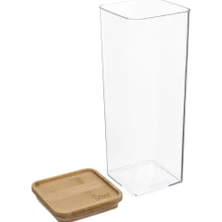 5five Cajas Y Frascos>Hermético ESKE apilable cuadrado con tapa de bambú