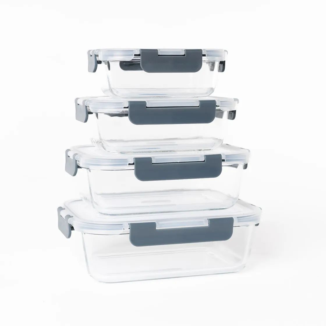 Tapas Y Cubiertas>Hermético Rectangular Vidrio 0.37L