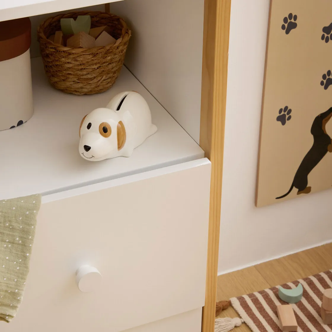 atmosphera4kids Accesorios Decorativos>Hucha perro blanco y marrón 7cm