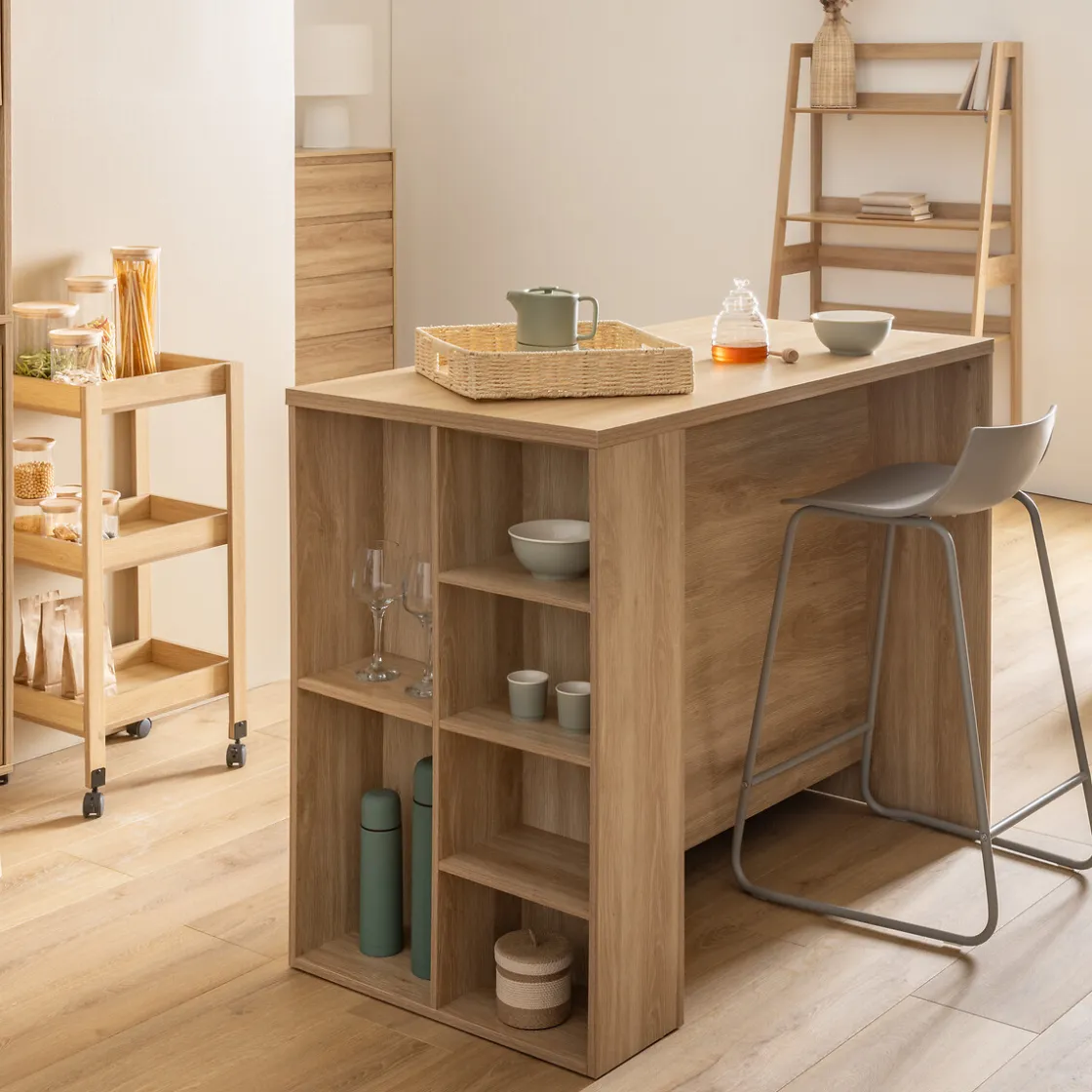 5five Carros De Soporte>Isla de cocina ABAN beige de mdf