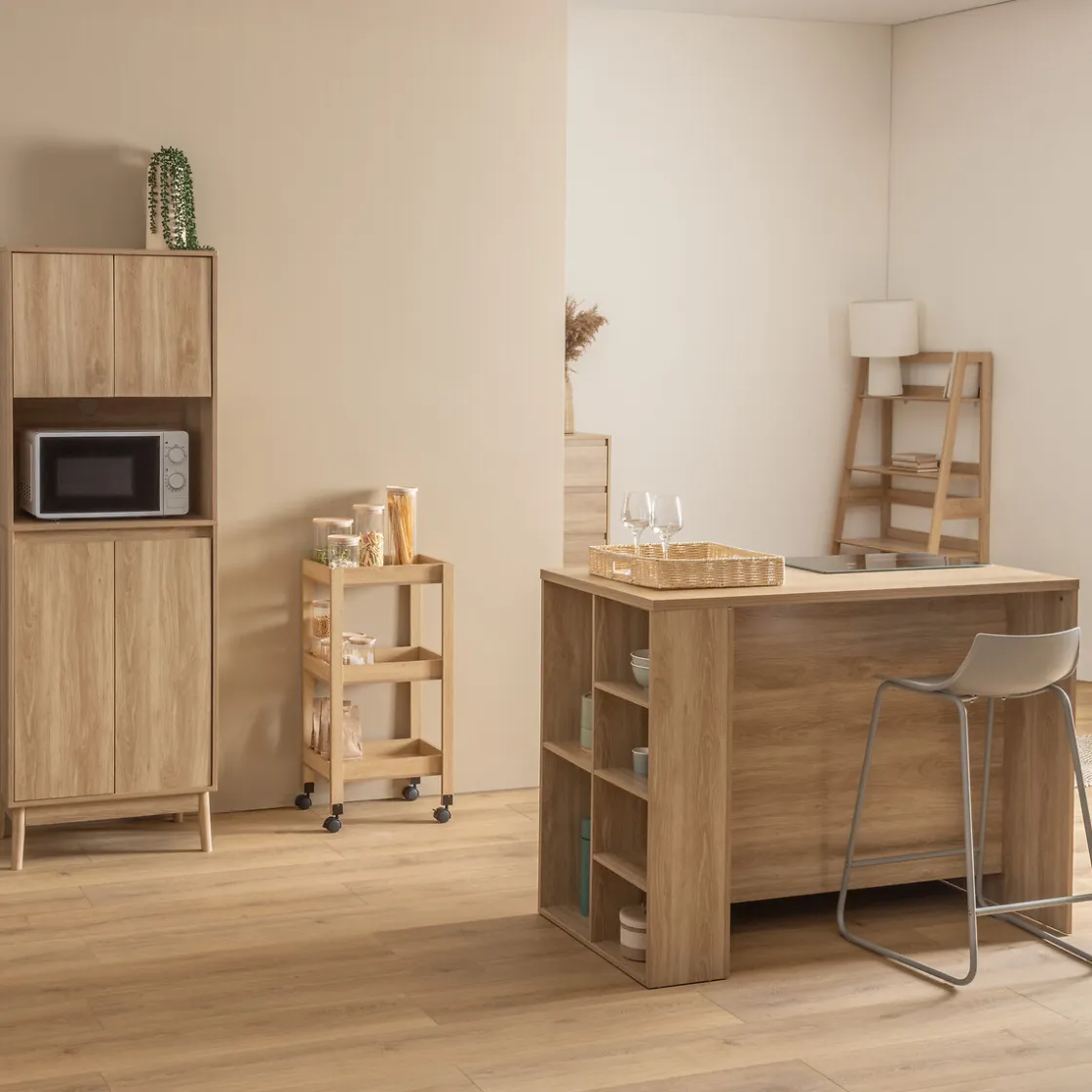 5five Carros De Soporte>Isla de cocina ABAN beige de mdf