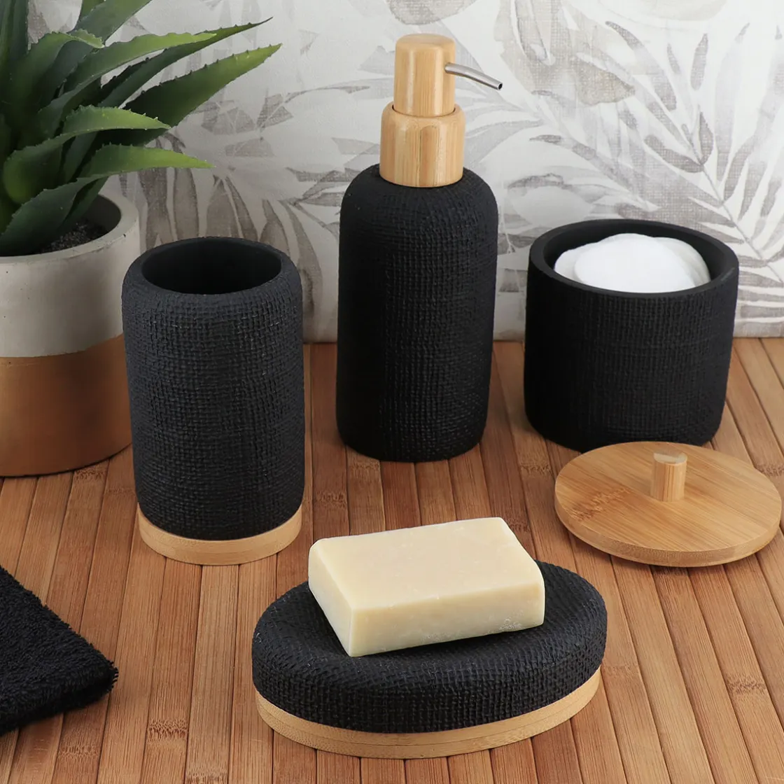 Accesorios De Lavabo>Jabonera de baño efecto malla negra