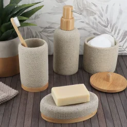 Accesorios De Lavabo>Jabonera de baño efecto malla natural