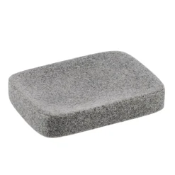 Accesorios De Lavabo>Jabonera De Baño Gris Efecto Piedra