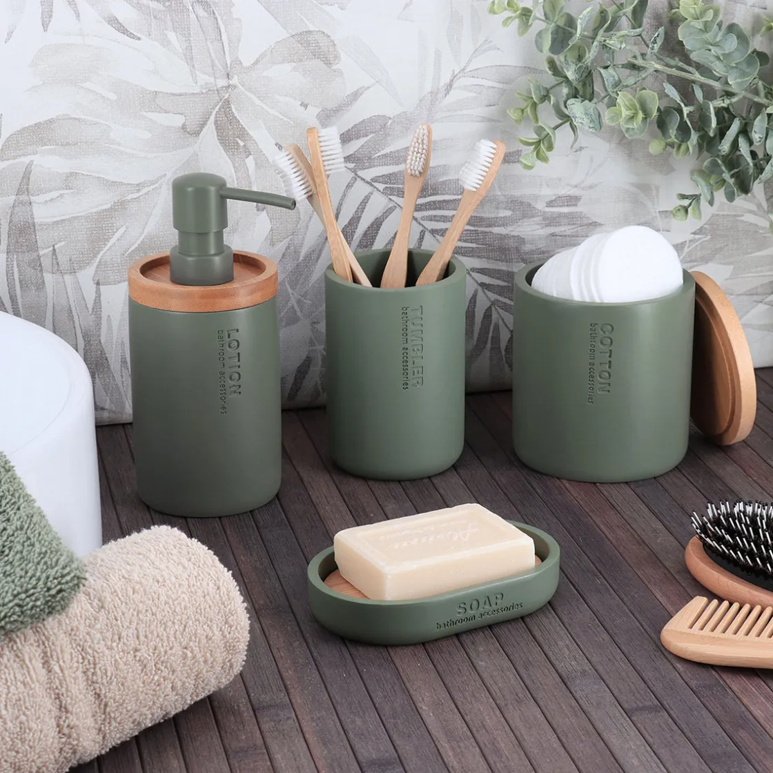Accesorios De Lavabo>Jabonera de baño verde caqui
