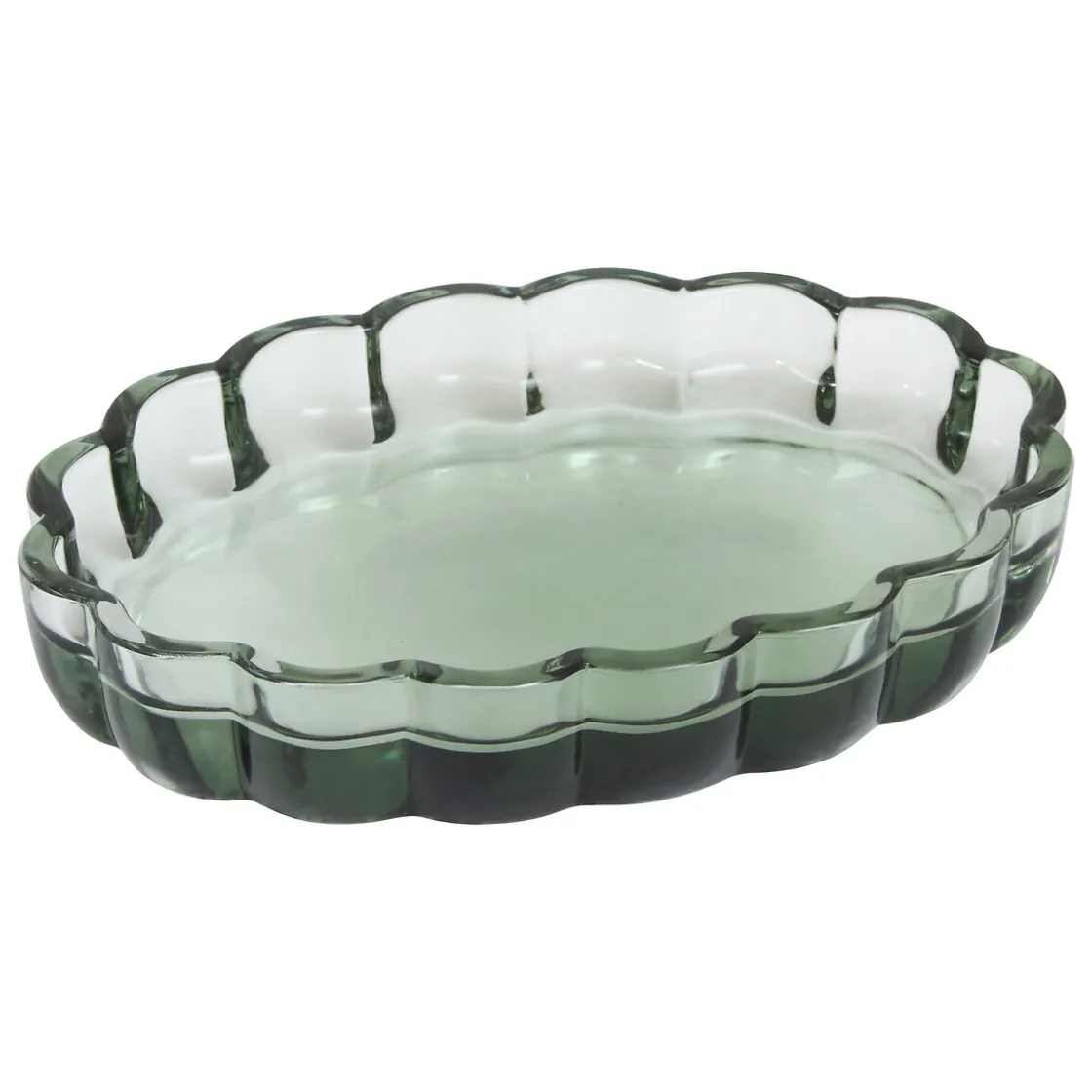 5five Accesorios De Lavabo>Jabonera FLOREA verde de vidrio