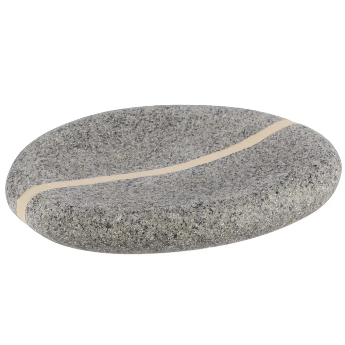 Accesorios De Lavabo>Jabonera Gris Efecto Piedra