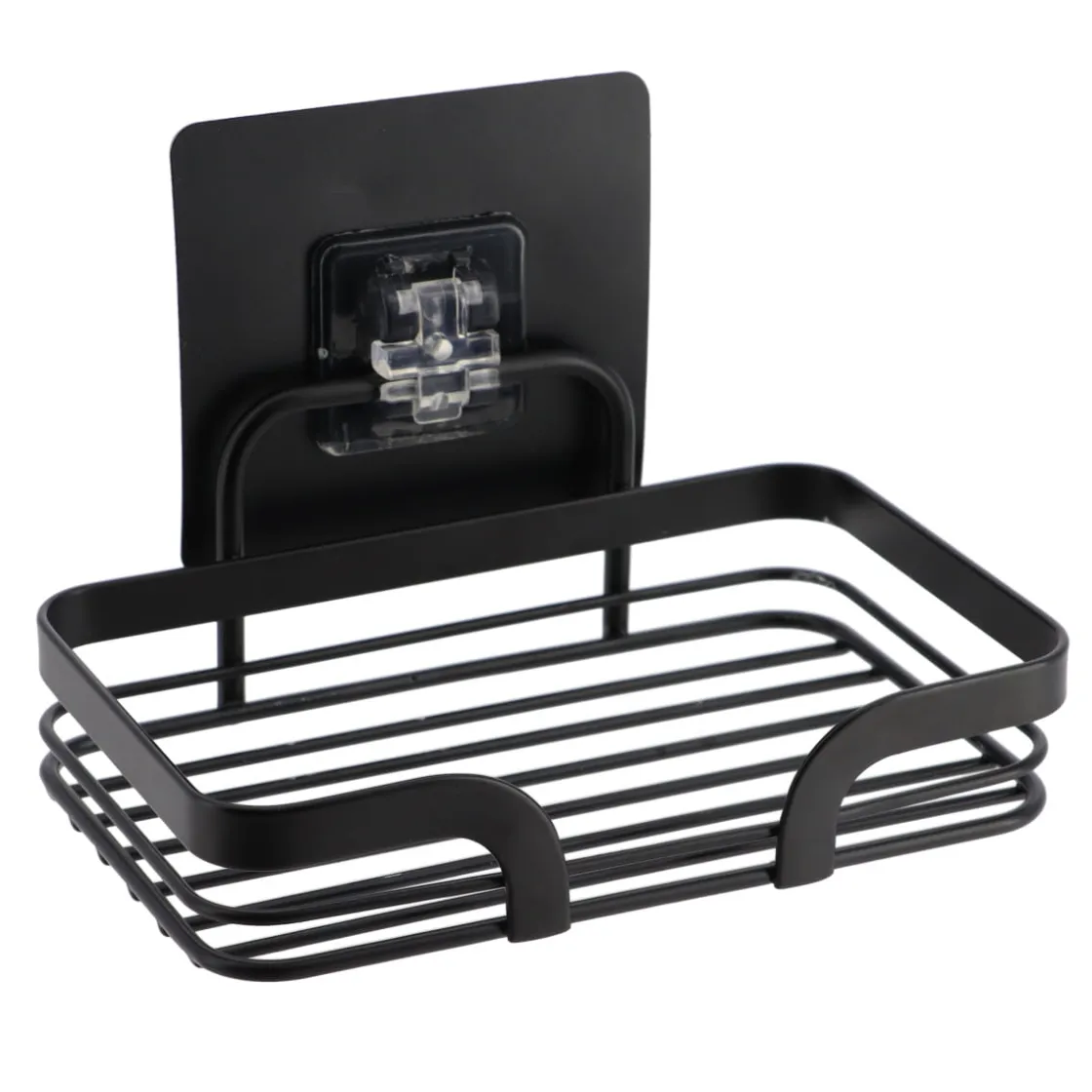 Accesorios De Baño>Jabonera Negra De Metal Con Adhesivo