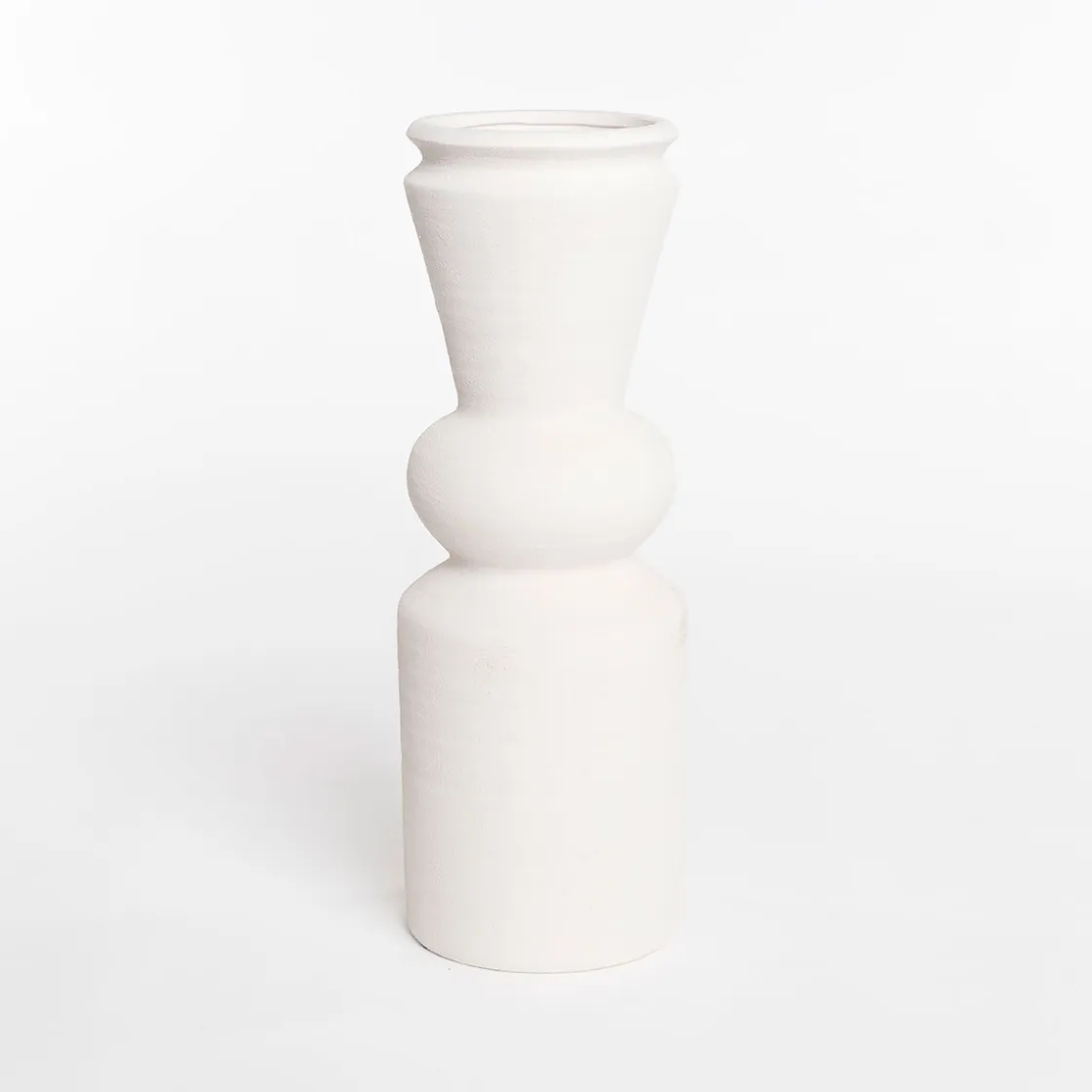 Jarrones Y Vasos>Jarrón blanco de cerámica 44cm