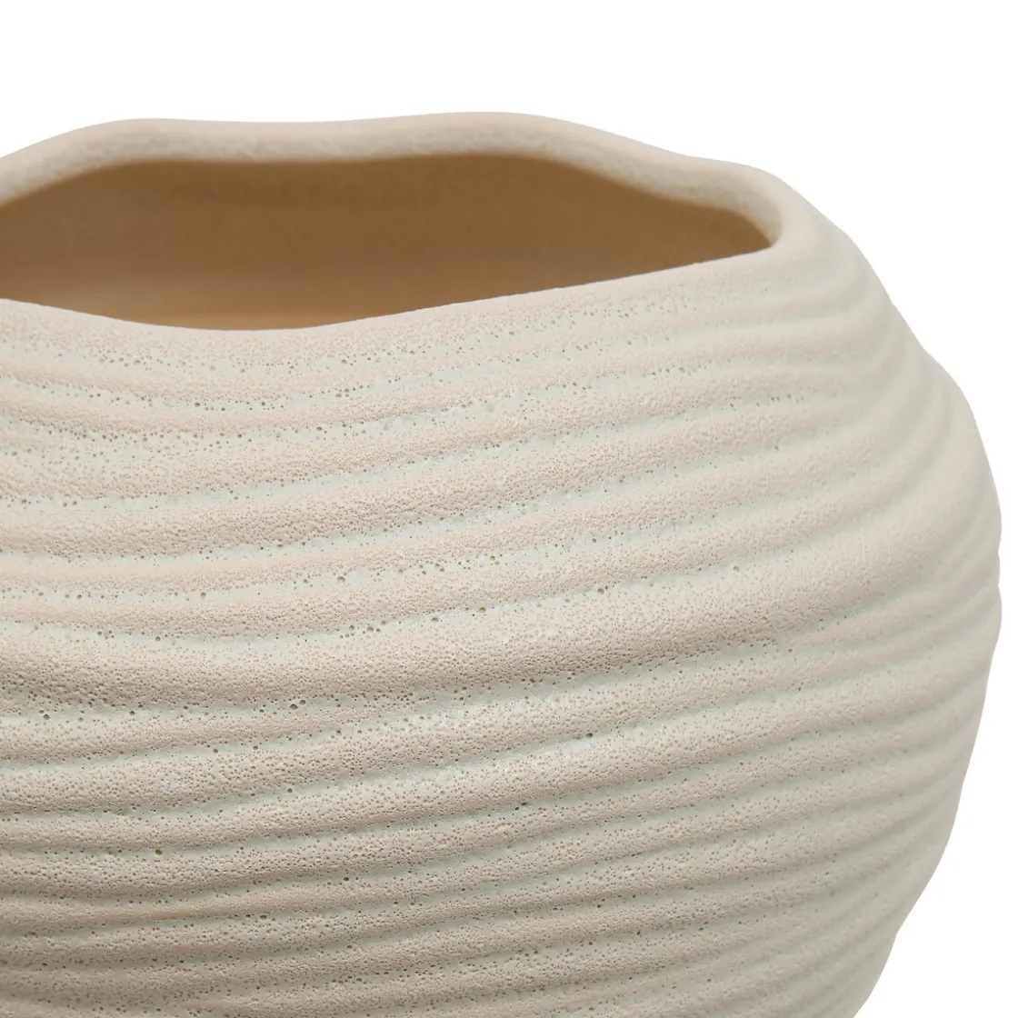 atmosphera Jarrones Y Vasos>Jarrón blanco de cerámica 20x22cm