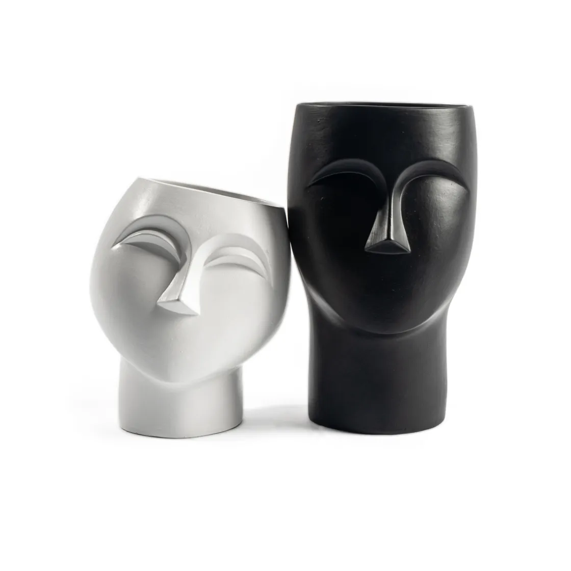 Jarrones Y Vasos|Estilo Contemporaneo>Jarrón Cerámica Figura Rostro 17x17x24Cm