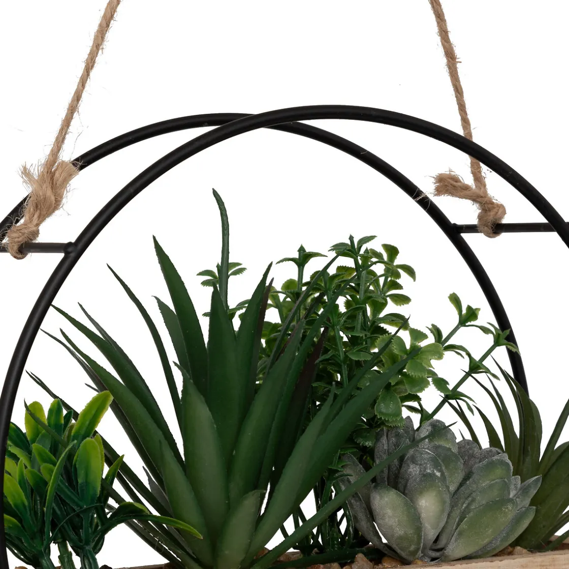 atmosphera Plantas Y Flores Artificiales>Jarrón colgante con planta artificial KRIST 20cm