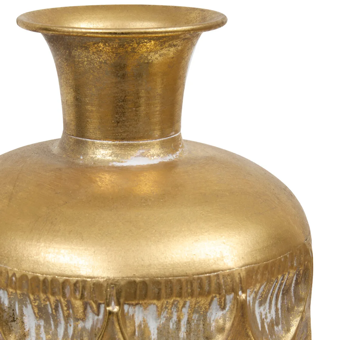 atmosphera Jarrones Y Vasos>Jarrón con textura BELLI dorado 60cm