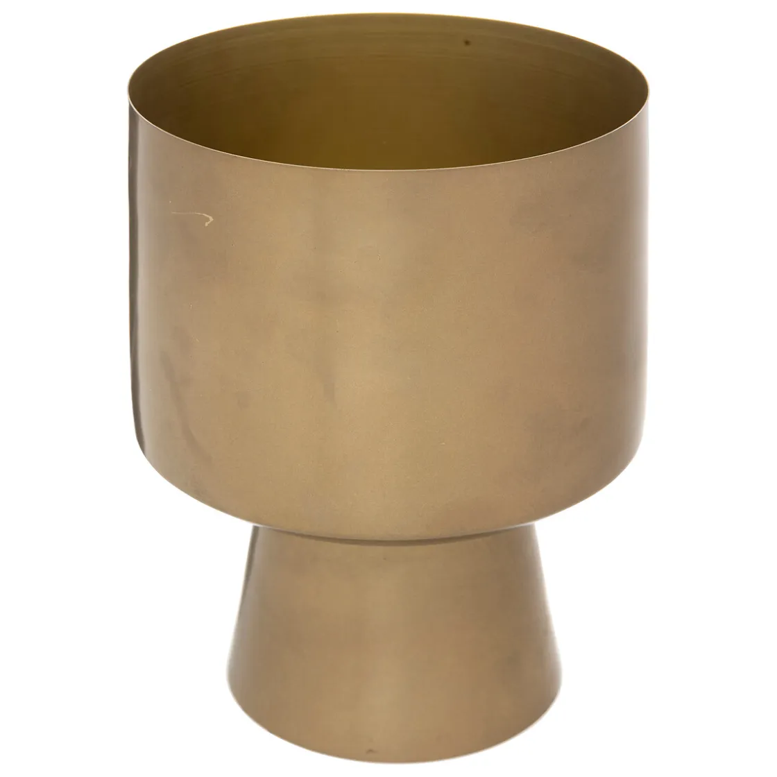 atmosphera Jarrones Y Vasos>Jarrón C/Pie Metal Dorado 17x22Cm