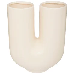 atmosphera Jarrones Y Vasos|Estilo Contemporaneo>Jarrón De Cerámica Blanco 20.1x11.4x25Cm