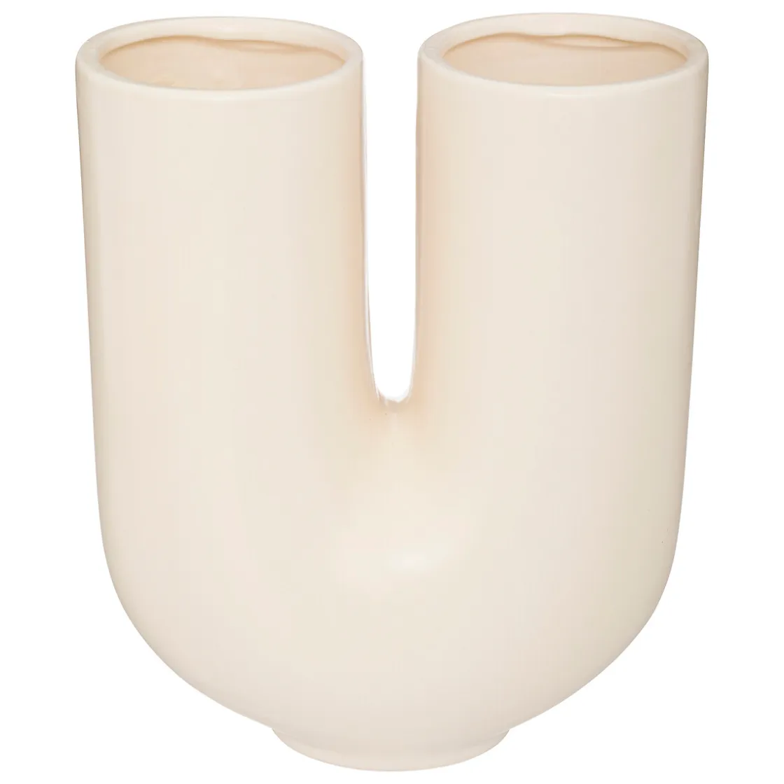 atmosphera Jarrones Y Vasos|Estilo Contemporaneo>Jarrón De Cerámica Blanco 20.1x11.4x25Cm