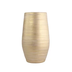Jarrones Y Vasos>Jarrón De Cerámica Dorado