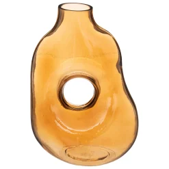 atmosphera Jarrones Y Vasos|Estilo Contemporaneo>Jarrón De Vidrio Donut 18x10x24.5Cm