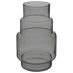 atmosphera Jarrones Y Vasos>Jarrón De Vidrio Geométrico May Gris