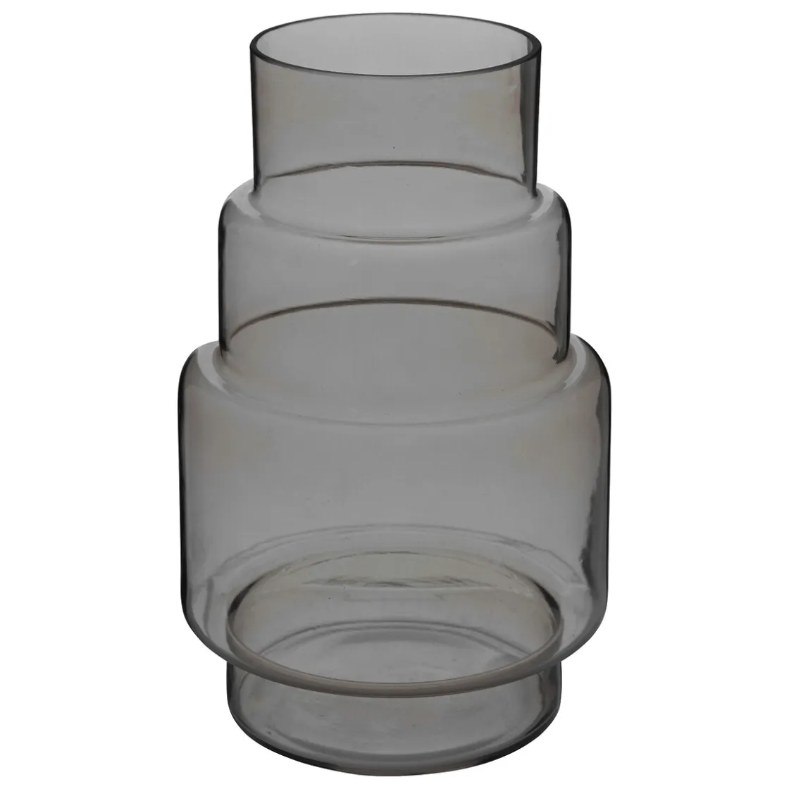 atmosphera Jarrones Y Vasos>Jarrón De Vidrio Geométrico May Gris