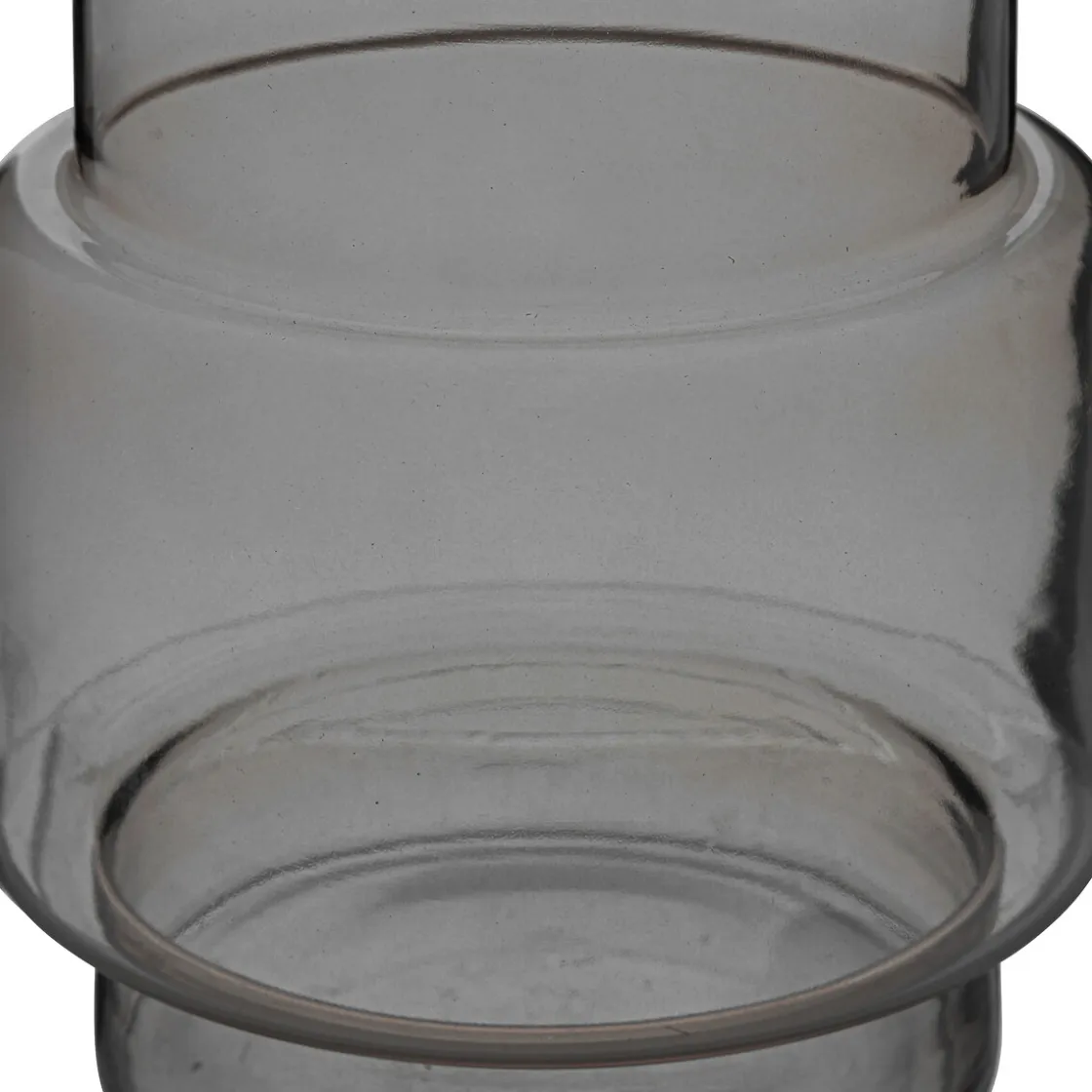 atmosphera Jarrones Y Vasos>Jarrón De Vidrio Geométrico May Gris