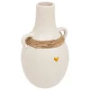 atmosphera Jarrones Y Vasos|Estilo Rústico>Jarrón Flo En Ceramica Blanca 22cm