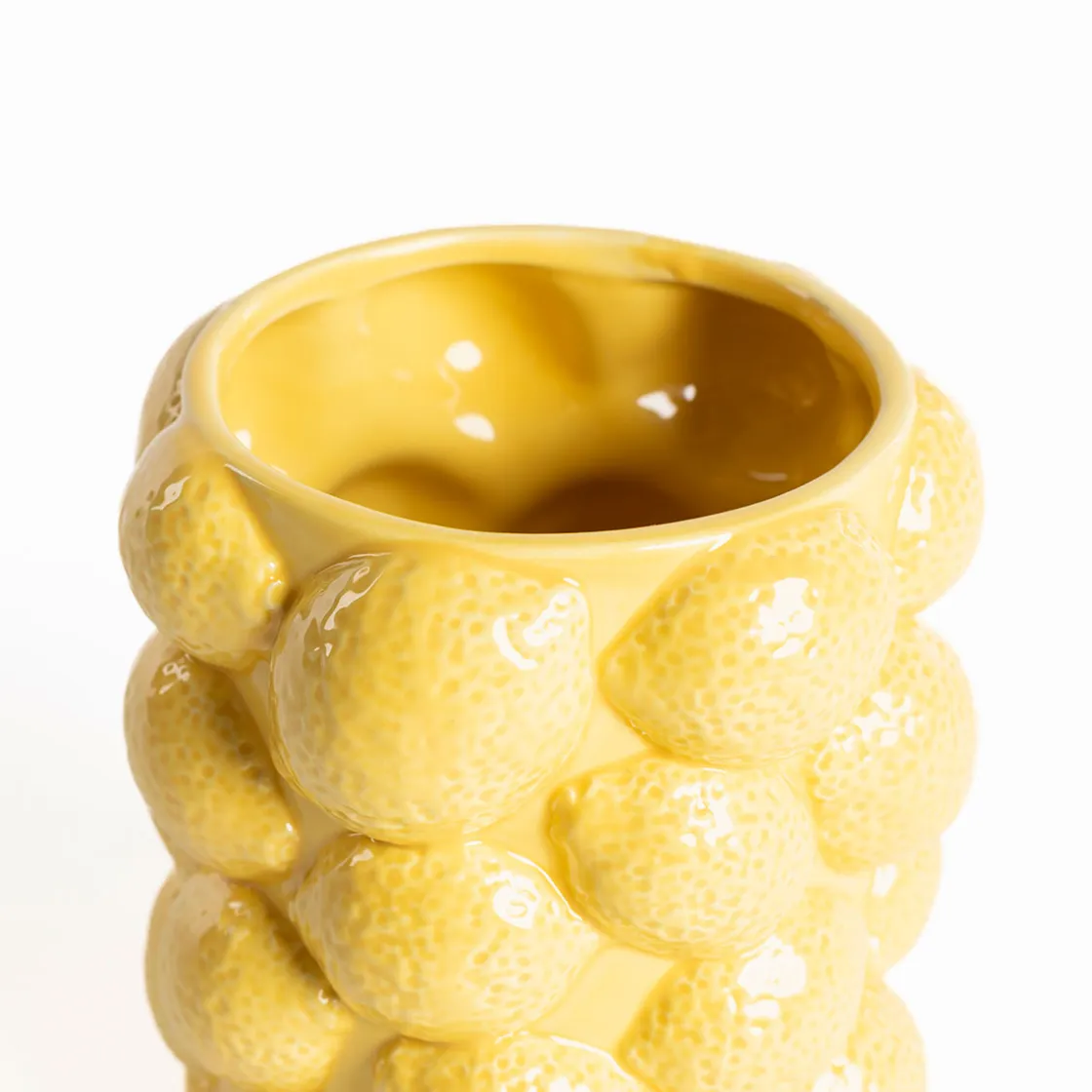 Jarrones Y Vasos>Jarrón limones de cerámica 17,5 cm