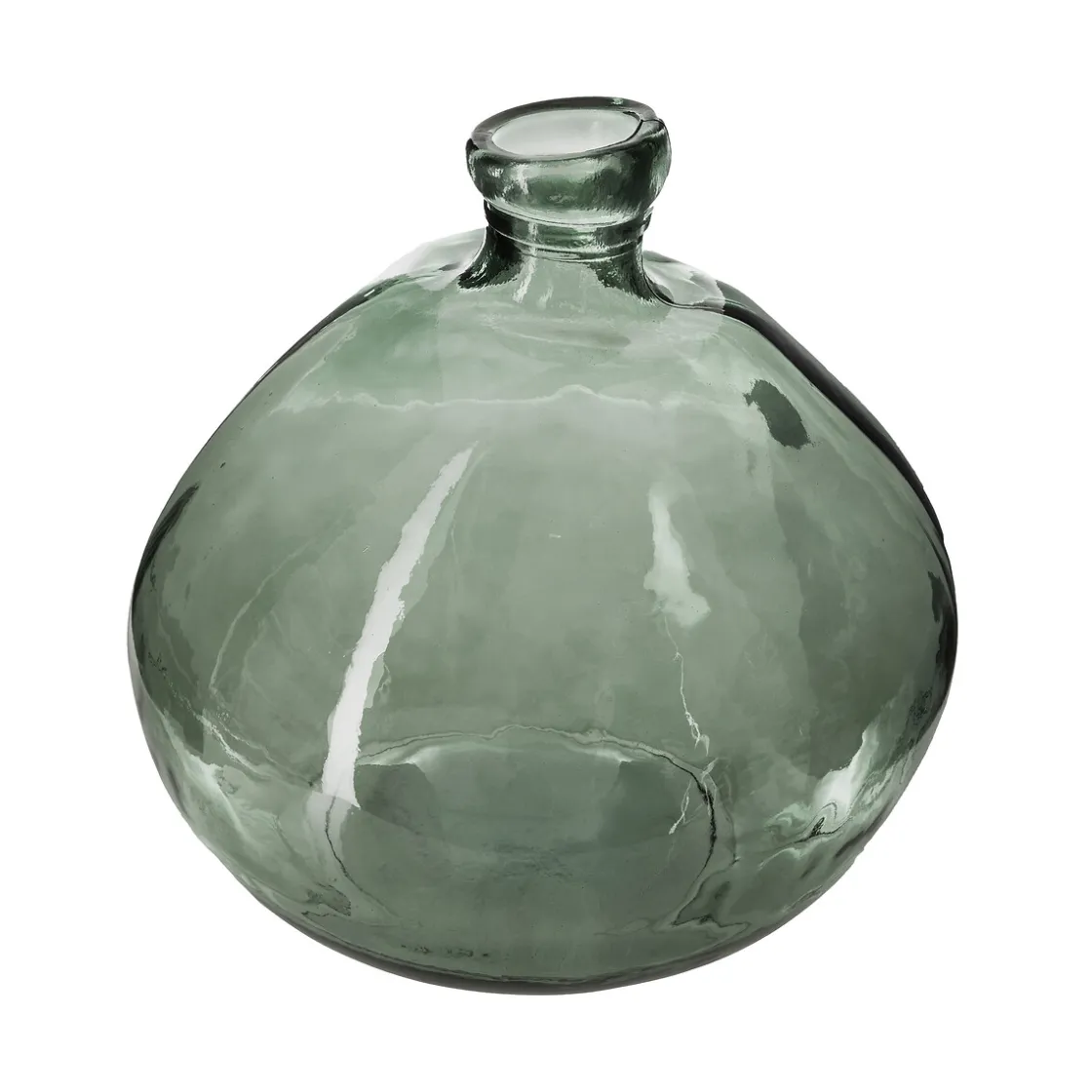 atmosphera Jarrones Y Vasos|Estilo Industrial>Jarrón Uly Verde Caqui De Vidrio Reciclado 33cm