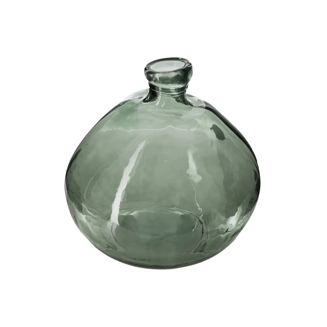 atmosphera Jarrones Y Vasos|Estilo Industrial>Jarrón Uly Verde Caqui De Vidrio Reciclado 22cm
