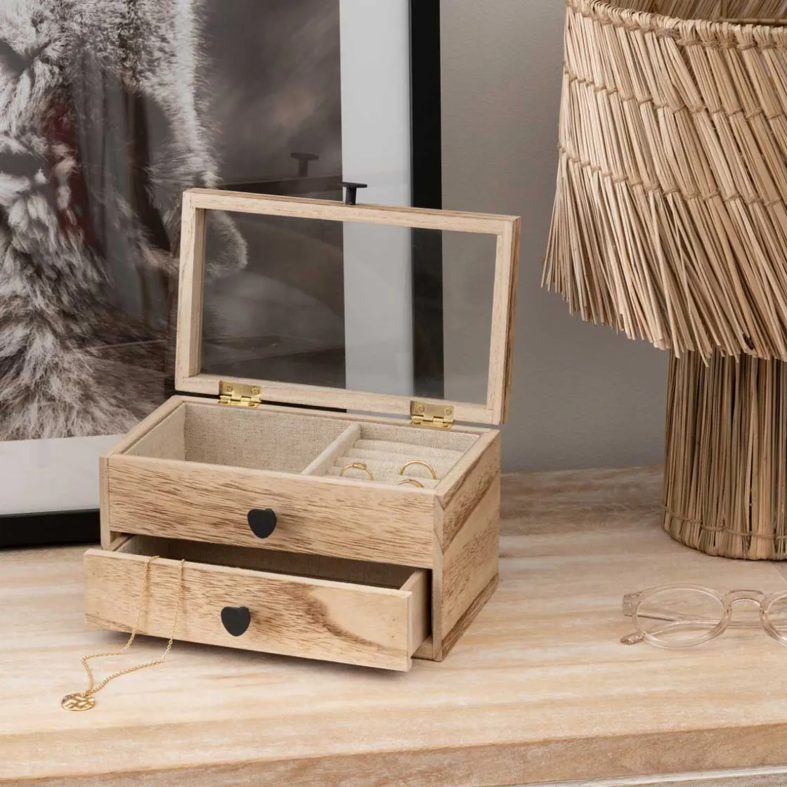 atmosphera Accesorios|Estilo Étnico>Joyero De Madera Beige Inu