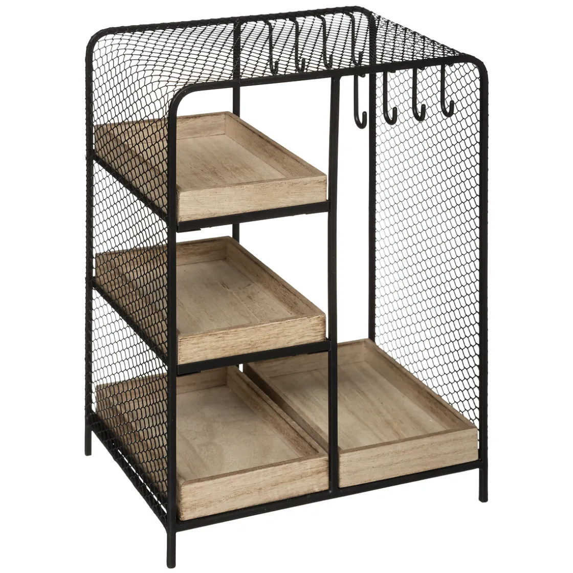 atmosphera Accesorios|Estilo Industrial>Joyero De Metal Negro Arty 20x15x28Cm