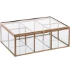atmosphera Accesorios>Joyero Dorado De Metal/Vidrio 20x14x7Cm