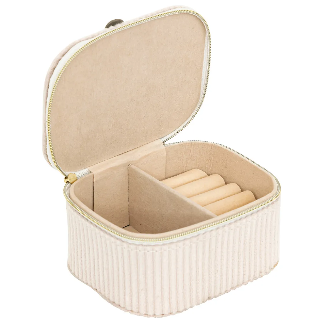 atmosphera Accesorios|Estilo Contemporaneo>Joyero Enya De Terciopelo Beige