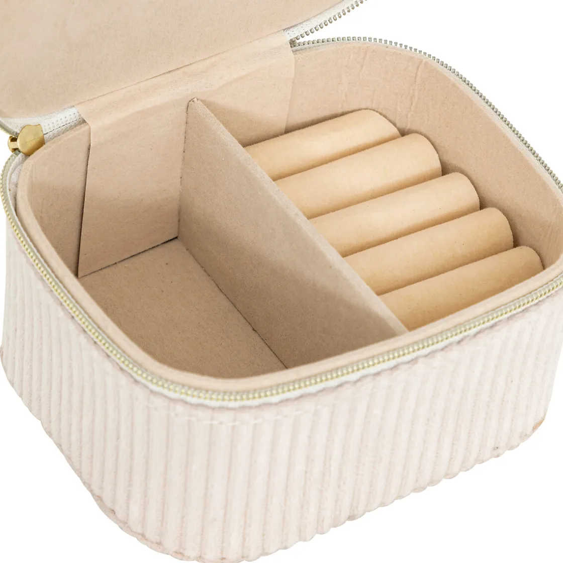 atmosphera Accesorios|Estilo Contemporaneo>Joyero Enya De Terciopelo Beige