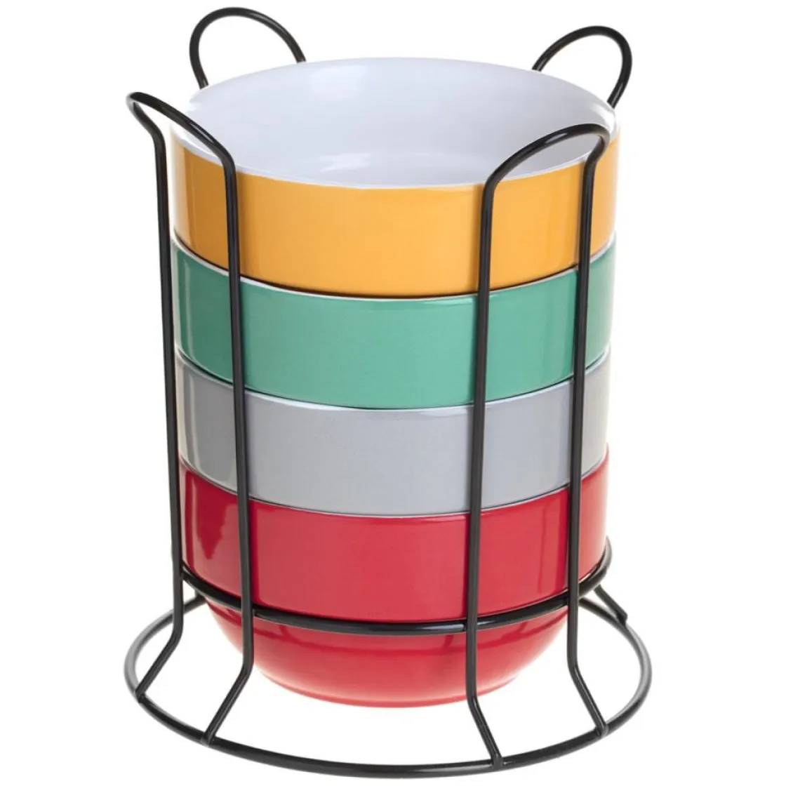 secret d'gourmet Tazas Y Tazones>Juego 4 Bowl De Colores C/Soporte 50Cl