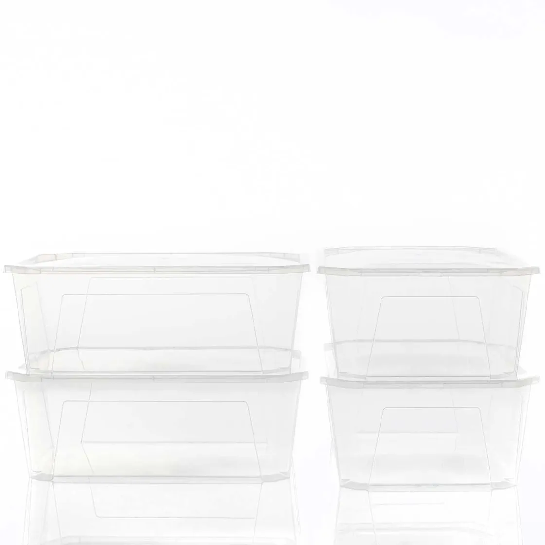 Cajas De Almacenamiento Y Organizadores>Juego 4 cajas de almacenaje transparentes 11l