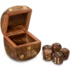 atmosphera Accesorios|Estilo Contemporaneo>Juego 5 Dados De Madera C/Caja 2.3Cm
