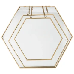 atmosphera Espejos>Juego 3 Espejos Hexagonales 20/25/30Cm