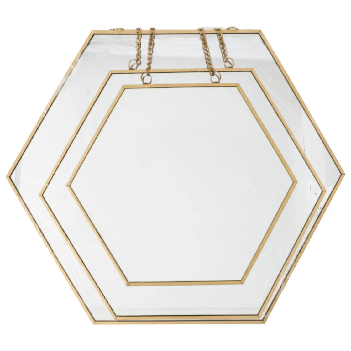 atmosphera Espejos>Juego 3 Espejos Hexagonales 20/25/30Cm