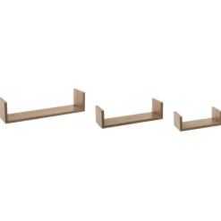 5five Armarios, Estantes Y Estanterías.>Juego 3 Estantes Mdf Roble Natural