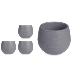 Complementos>Juego 3 Macetas Gris Pardo Depósito Agua