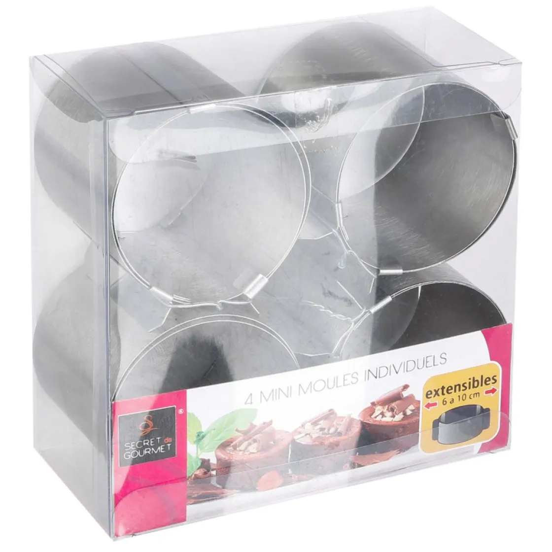 secret d'gourmet Moldes Y Otros Utensilios De Cocina>Juego 4 Moldes Redondos Extensibles