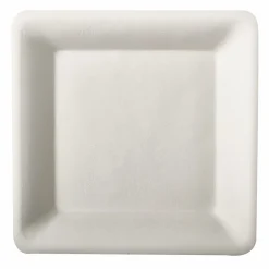 Desechables>Juego 10 Platos Cuad. Caña Azúcar 15.5Cm